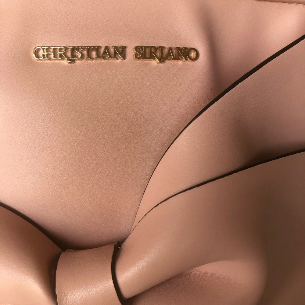 Christian Siriano Pale Pink Satchel with Bow Accent